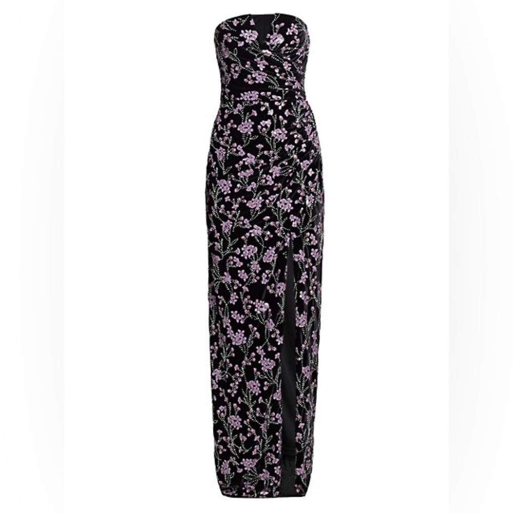 Theia Melody Beaded Floral Gown